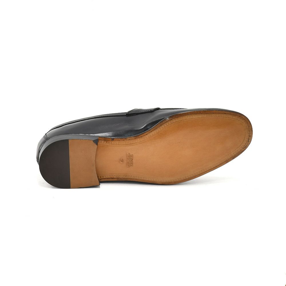 プレディビーノPREDIBINOコインローファーメンズスリッポンCOMANOカーフレザーブラックTASCAラストレザーソールマッケイ製法でらでらオリジナルブランド