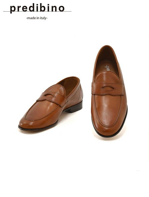 プレディビーノPREDIBINOコインローファーメンズスリッポンCOMANOカーフレザーマホガニーTASCAラストレザーソールマッケイ製法でらでらオリジナルブランド