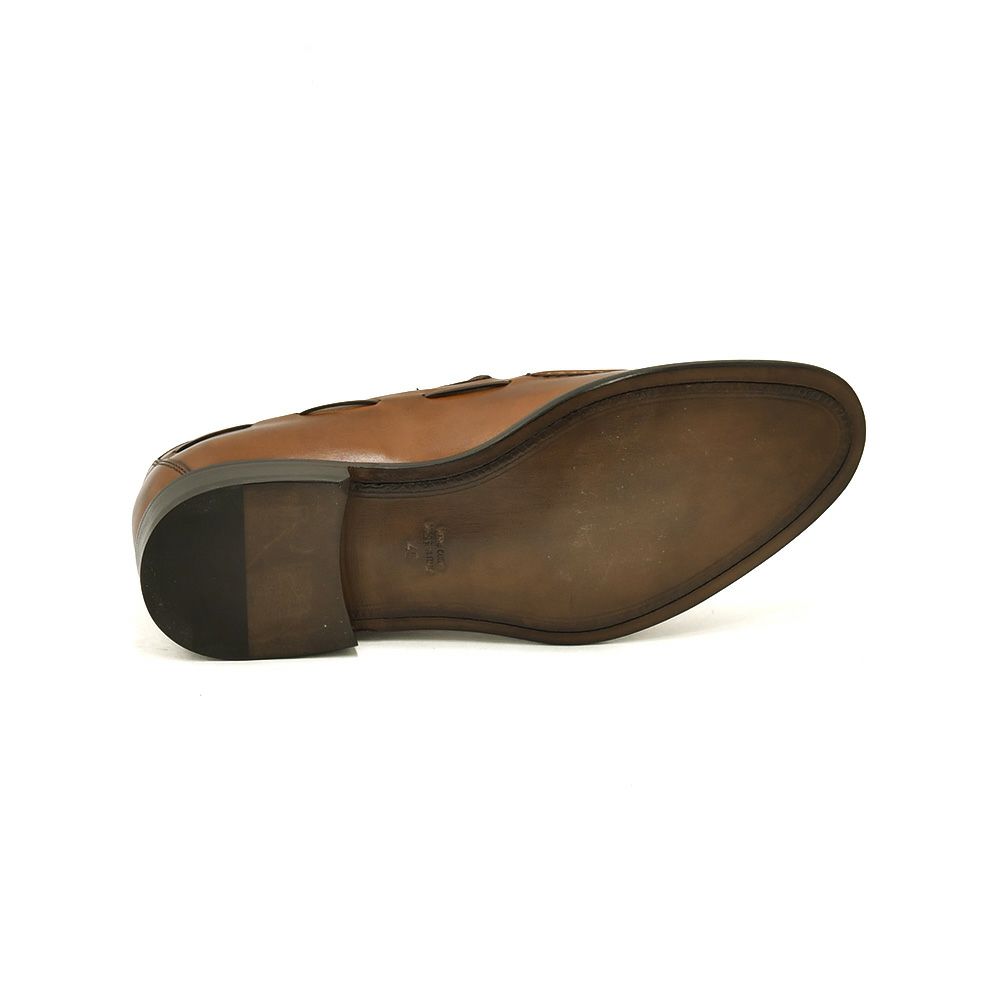 プレディビーノPREDIBINOタッセルローファーメンズスリッポンBORMIOカーフレザーマホガニーAGOSラストレザーソールフリンジマッケイ製法でらでらオリジナルブランド