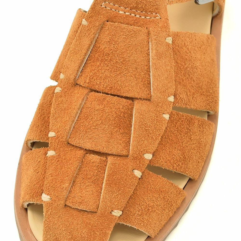 パラブーツPARABOOTグルカサンダルメンズPACIFICパシフィックハニーブラウンベロアスエードSPORTソールグラディエーター編み込みストラップ調節国内正規品でらでら公式ブランド