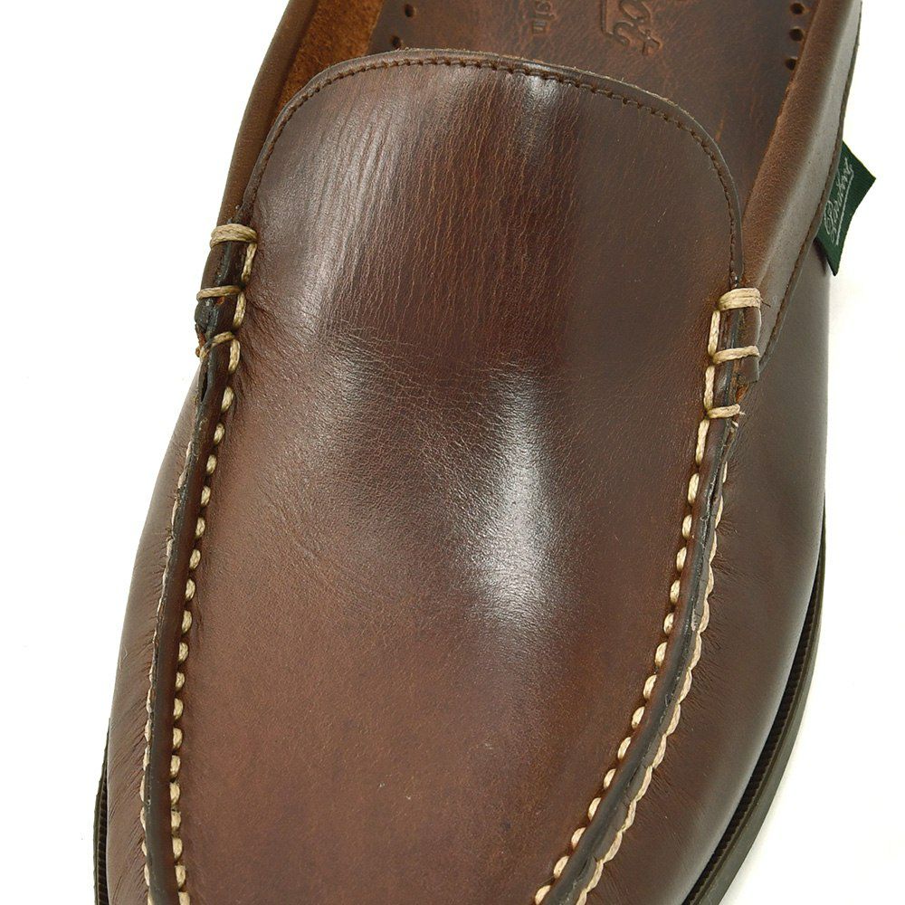 パラブーツPARABOOTレザーサンダルメンズスリッポン型BAHAMASバハマアメリカブラウンMARINEソールリスレザー国内正規品でらでら公式ブランド