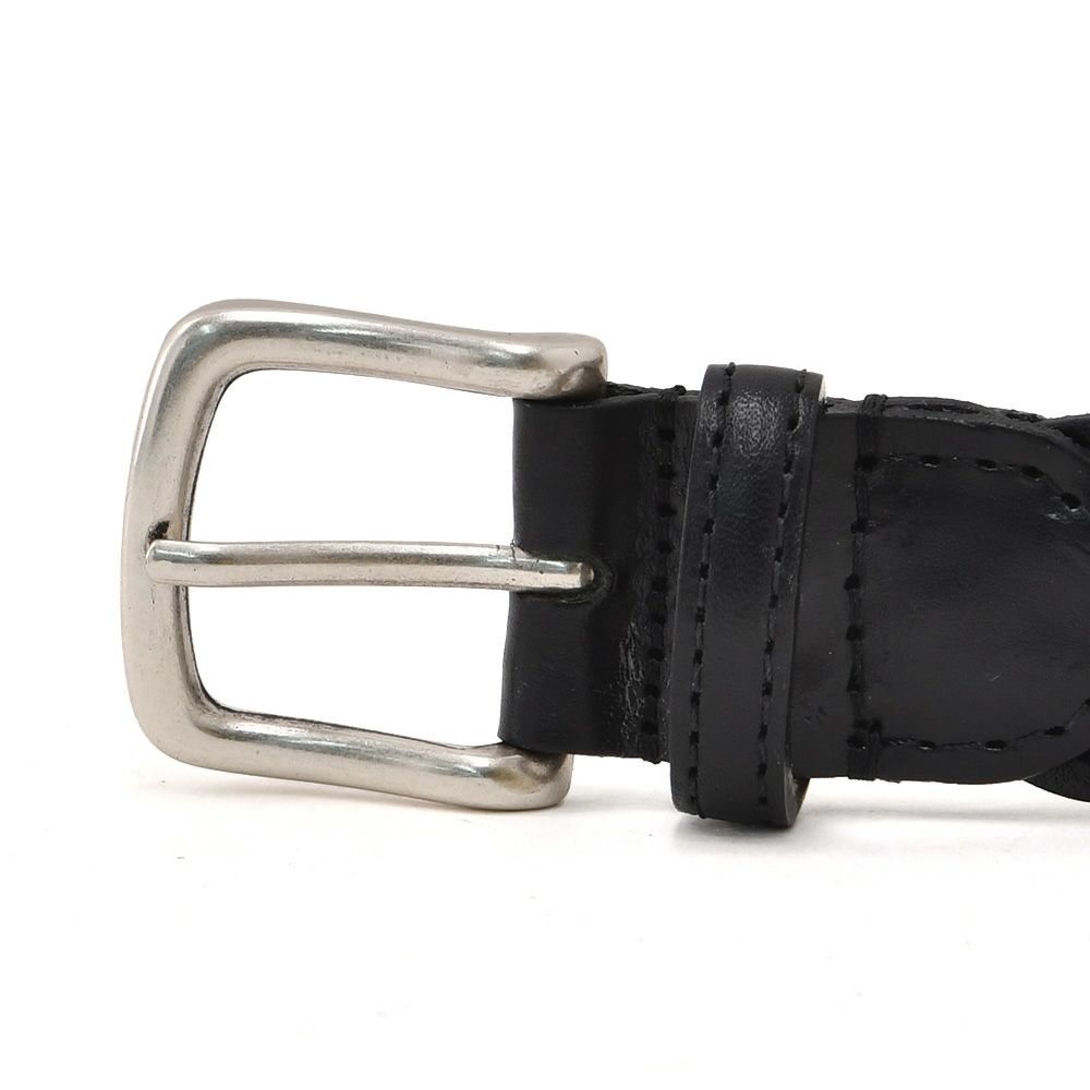 プレディビーノPredibinoレザーメッシュベルトメンズ編み込みイタリアンレザーブラック3cm幅本革真鍮バックルギフト贈り物イタリア製でらでら公式ブランド