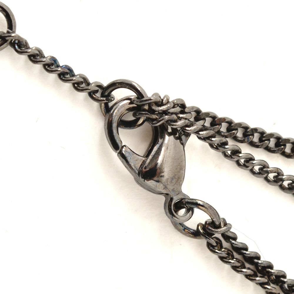 ディースクエアードDSQUARED2ブレスレットメンズJesusBracelets2連クロスチェーンルテニウムブラックリング調節式ユニセックス真鍮ジュエリー国内正規品でらでら公式ブランド