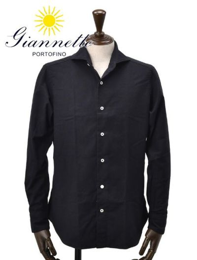 【極美品】GIANNETTO ジャンネット ホリゾンタルカラー ドレスシャツ M