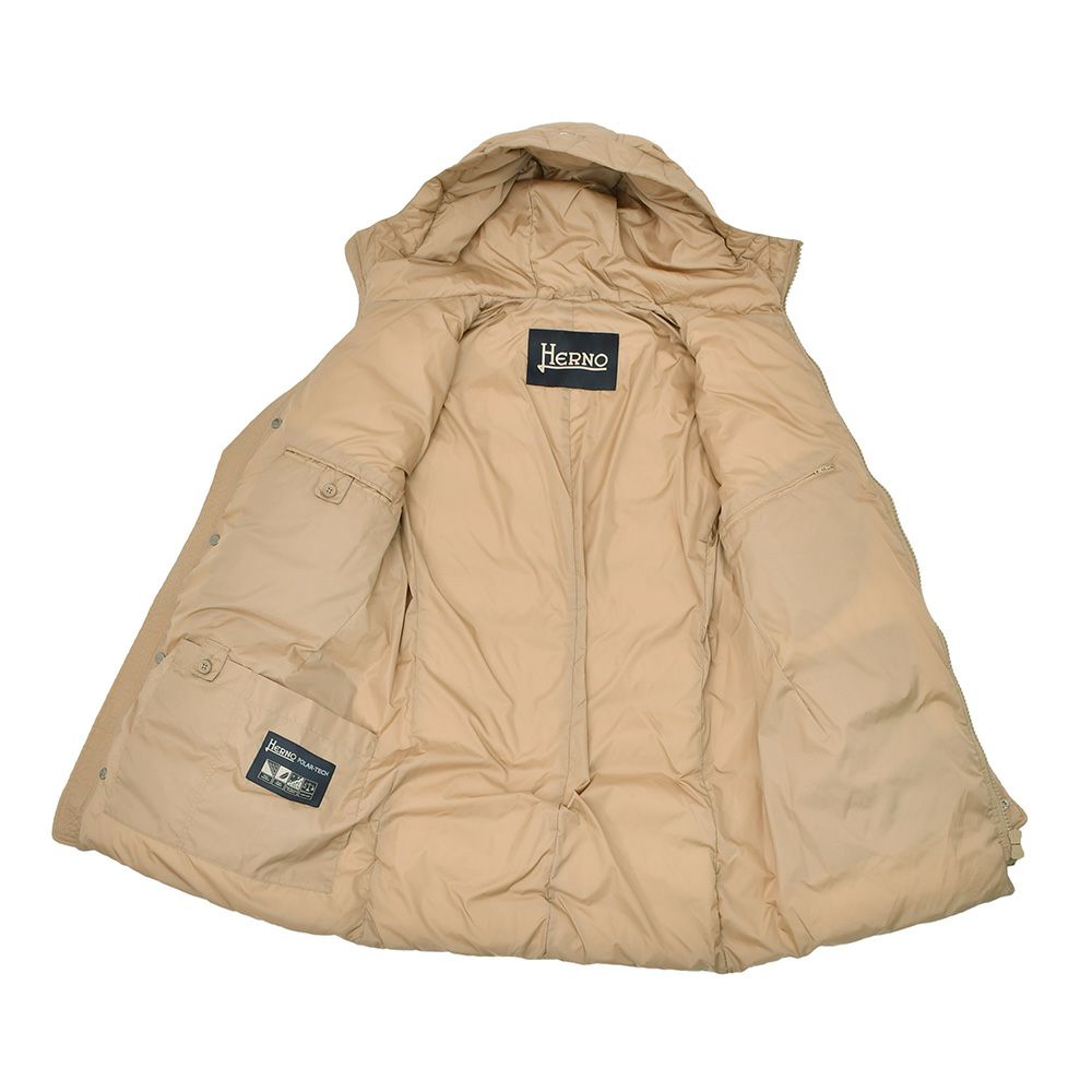 ヘルノHERNOダウンジャケットメンズPOLAR-TECHポーラテックナイロンシャモニーベージュダウンコートM-65型デザインPI0191U軽量撥水国内正規品でらでら公式ブランド