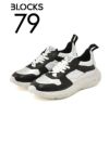 ブロックス79BLOCKS79スニーカーメンズレースアップシューズCOBIモデルナンバリングデザインブラックシルバーホワイト黒白スムースレザーEｘtralightソールサスティナブル国内正規品でらでら公式ブランド