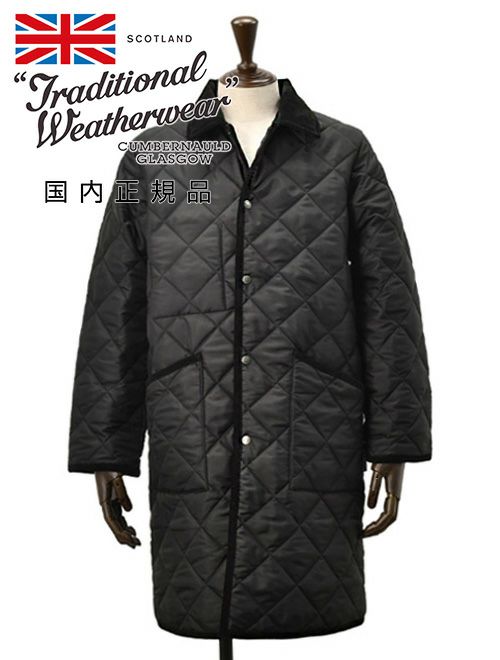 トラディショナルウェザーウェアTraditionalWeatherwearキルティングコートメンズWAVERLYTWWLONGウェーバリーロングブラック中綿アウター国内正規品でらでら公式ブランド