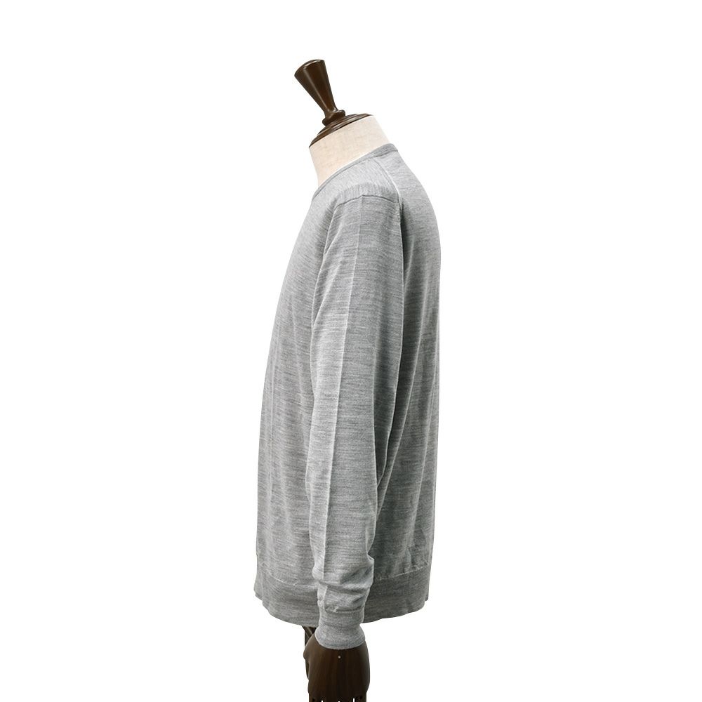 ジョンスメドレーJOHNSMEDLEYクルーネックニットメンズSCANLANスキャランハイゲージセーターグレー長袖エクストラファインメリノウール30ゲージMODERNFIT国内正規品でらでら公式ブランド