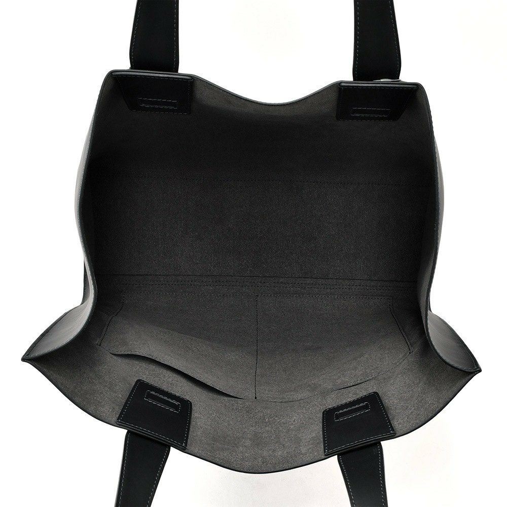 ファーロFARO横長トートバッグメンズスムースカーフレザーブラック黒マグネット開閉式ブランドロゴデザインレザーハンドル男女兼用大容量国内正規品でらでら公式ブランド