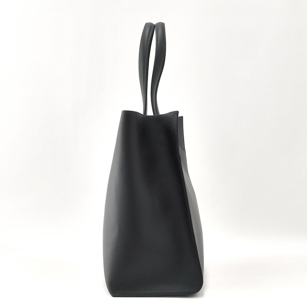 ファーロFARO横長トートバッグメンズスムースカーフレザーブラック黒マグネット開閉式ブランドロゴデザインレザーハンドル男女兼用大容量国内正規品でらでら公式ブランド