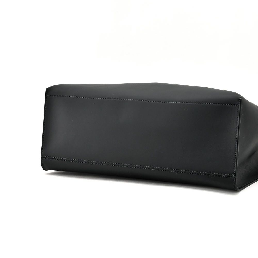 ファーロFARO横長トートバッグメンズスムースカーフレザーブラック黒マグネット開閉式ブランドロゴデザインレザーハンドル男女兼用大容量国内正規品でらでら公式ブランド