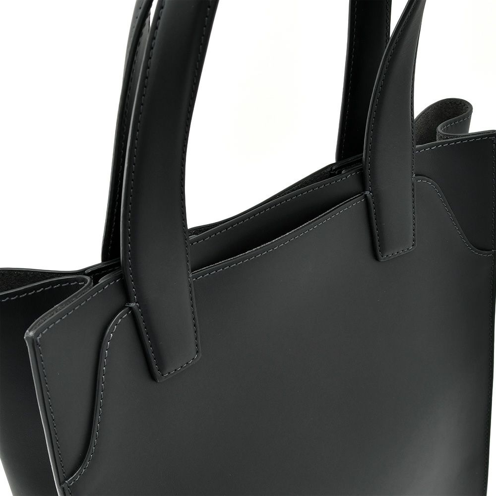 ファーロFARO横長トートバッグメンズスムースカーフレザーブラック黒マグネット開閉式ブランドロゴデザインレザーハンドル男女兼用大容量国内正規品でらでら公式ブランド