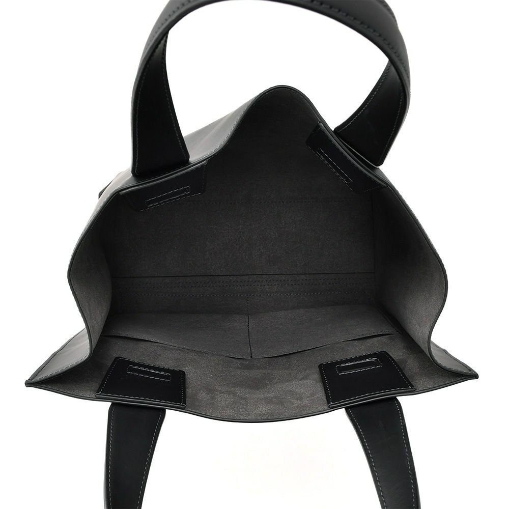 ファーロFARO縦長トートバッグメンズスムースカーフレザーブラック黒マグネット開閉式ブランドロゴデザイン男女兼用肩掛け可能国内正規品でらでら公式ブランド