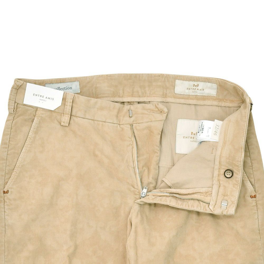 アントレアミENTREAMISコーデュロイパンツメンズ8188モデルジャガード柄コットンストレッチライトベージュクロップド丈スキニー細畝国内正規品でらでら公式ブランド