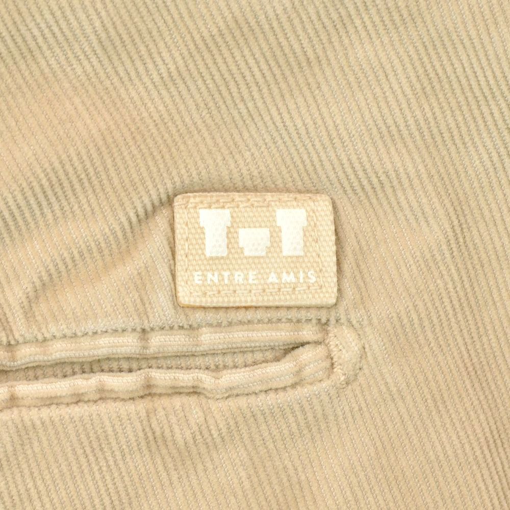 アントレアミENTREAMISコーデュロイパンツメンズ8188モデルジャガード柄コットンストレッチライトベージュクロップド丈スキニー細畝国内正規品でらでら公式ブランド