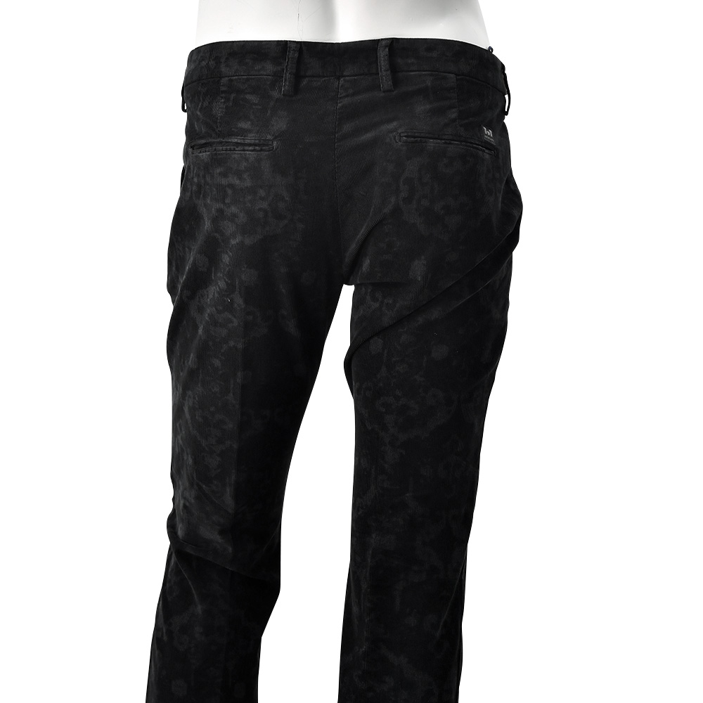 アントレアミENTREAMISコーデュロイパンツメンズ8188モデルジャガード柄コットンストレッチブラック黒クロップド丈スキニー細畝国内正規品でらでら公式ブランド