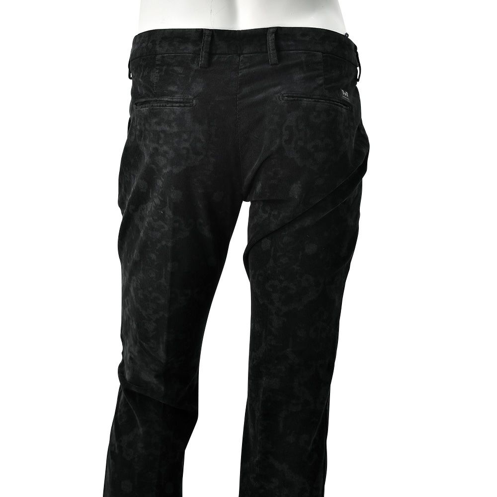 アントレアミENTREAMISコーデュロイパンツメンズ8188モデルジャガード柄コットンストレッチブラック黒クロップド丈スキニー細畝国内正規品でらでら公式ブランド