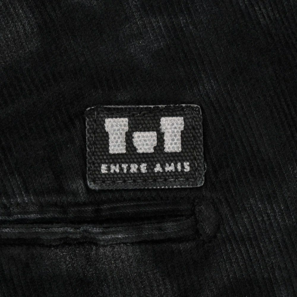 アントレアミENTREAMISコーデュロイパンツメンズ8188モデルジャガード柄コットンストレッチブラック黒クロップド丈スキニー細畝国内正規品でらでら公式ブランド