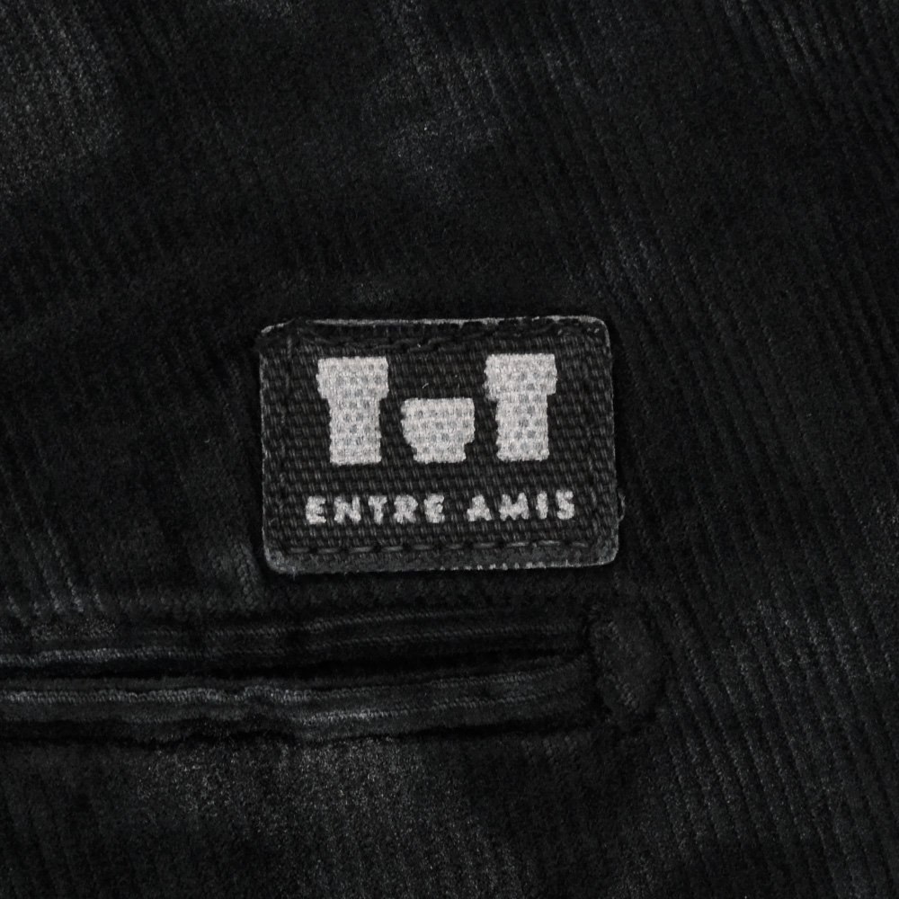 アントレアミENTREAMISコーデュロイパンツメンズ8188モデルジャガード柄コットンストレッチブラック黒クロップド丈スキニー細畝国内正規品でらでら公式ブランド