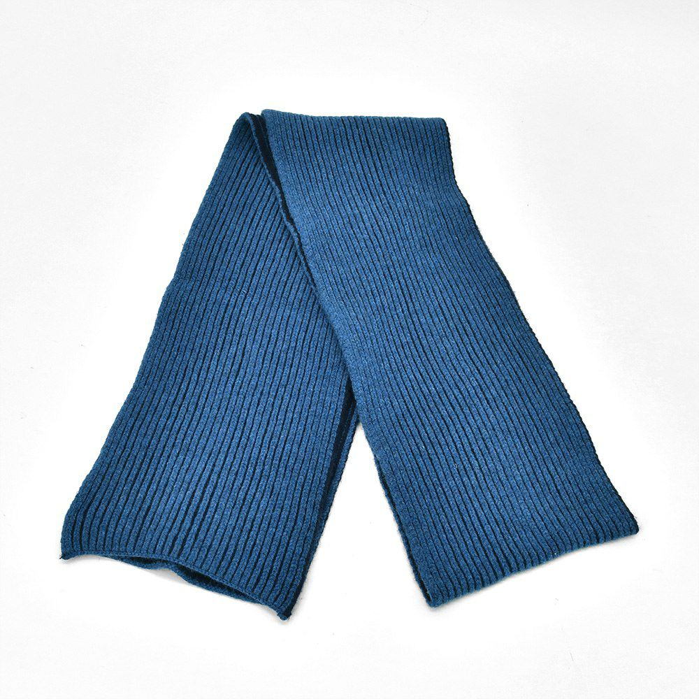 ザノーネZANONEニットマフラーリブ編みヴァージンウールSCIARPAブルーユニセックス長方形タイププレゼントギフト国内正規品でらでら公式ブランド