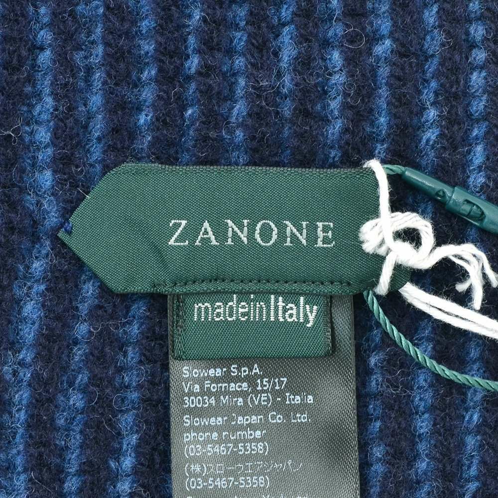 ザノーネZANONEニットマフラーリブ編みヴァージンウールSCIARPAブルーユニセックス長方形タイププレゼントギフト国内正規品でらでら公式ブランド