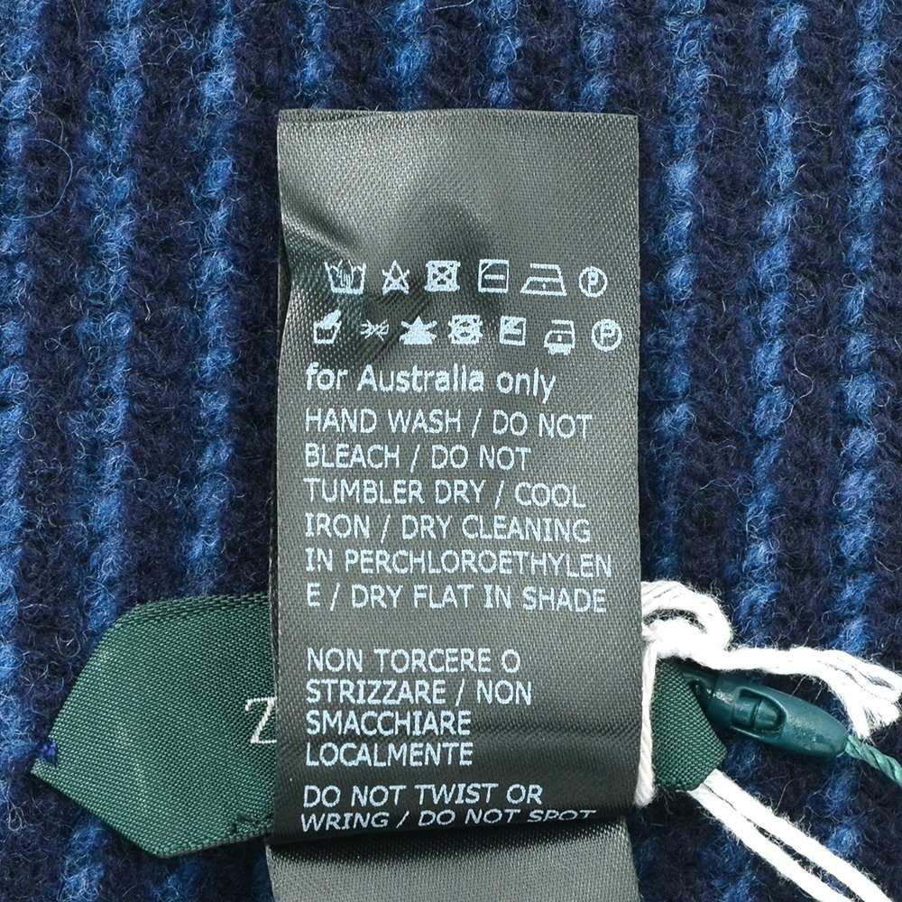 ザノーネZANONEニットマフラーリブ編みヴァージンウールSCIARPAブルーユニセックス長方形タイププレゼントギフト国内正規品でらでら公式ブランド