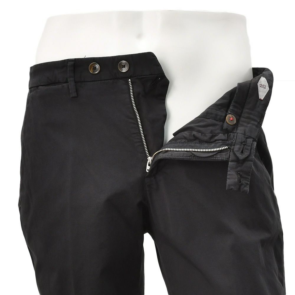 ブリリアBRIGLIA1949コットンパンツメンズチノスラックスストレッチツイル織りノープリーツブラック黒テーパードフィットガーメントダイ3点留めフロント国内正規品でらでら公式ブランド