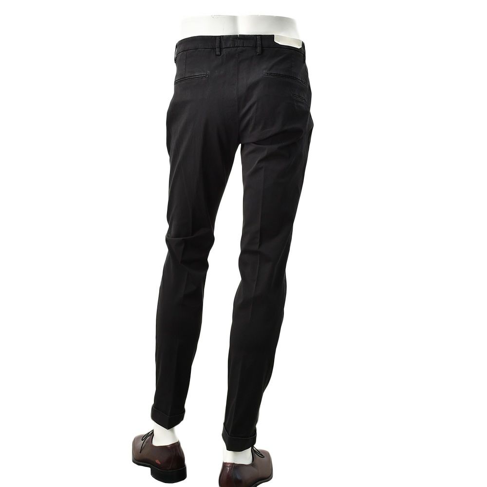 ブリリアBRIGLIA1949コットンパンツメンズチノスラックスストレッチツイル織りノープリーツブラック黒テーパードフィットガーメントダイ3点留めフロント国内正規品でらでら公式ブランド