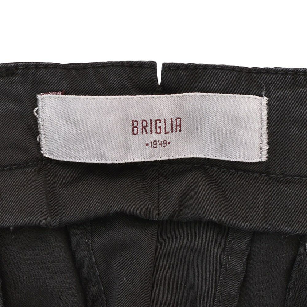 ブリリアBRIGLIA1949コットンパンツメンズチノスラックスストレッチツイル織りノープリーツブラック黒テーパードフィットガーメントダイ3点留めフロント国内正規品でらでら公式ブランド