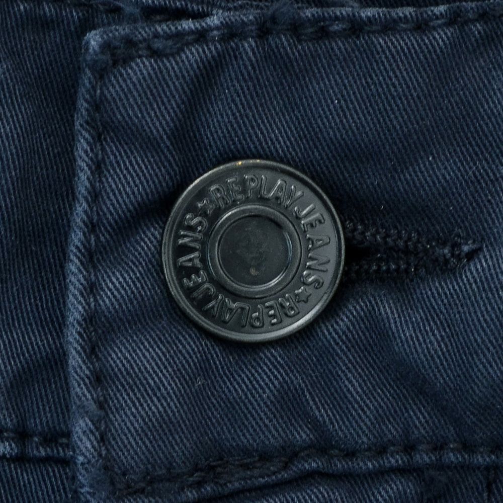 【preSALE!50%off】リプレイREPLAYコットンパンツメンズストレッチツイル生地ウエスト調節可能バックルダークブルーガーメントダイカーペンターパンツレギュラーシルエットカーゴ型ポケット国内正規品でらでら公式ブランド