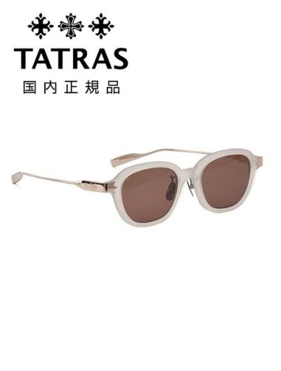 タトラス TATRAS サングラス メンズ アイウェア ウェリントン型 ブラウンレンズ ホワイトフレーム スリークロス刻印 UVカットレンズ チタンテンプル ドライブ ファッション 国内正規品 でらでら 公式ブランド