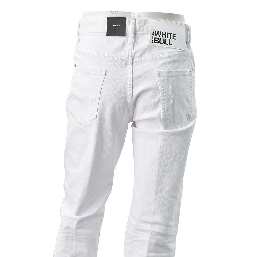 【preSALE!30%off】ディースクエアードDSQUARED2ダメージデニムメンズカラージーンズ642JEANホワイトガーメントダイルーズフィットシルエットクラッシュ&リペア加工異素材パターン国内正規品でらでら公式ブランド