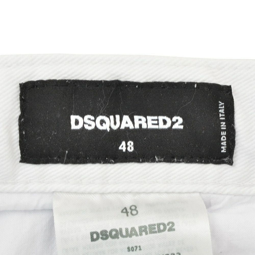 【preSALE!30%off】ディースクエアードDSQUARED2ダメージデニムメンズカラージーンズ642JEANホワイトガーメントダイルーズフィットシルエットクラッシュ&リペア加工異素材パターン国内正規品でらでら公式ブランド