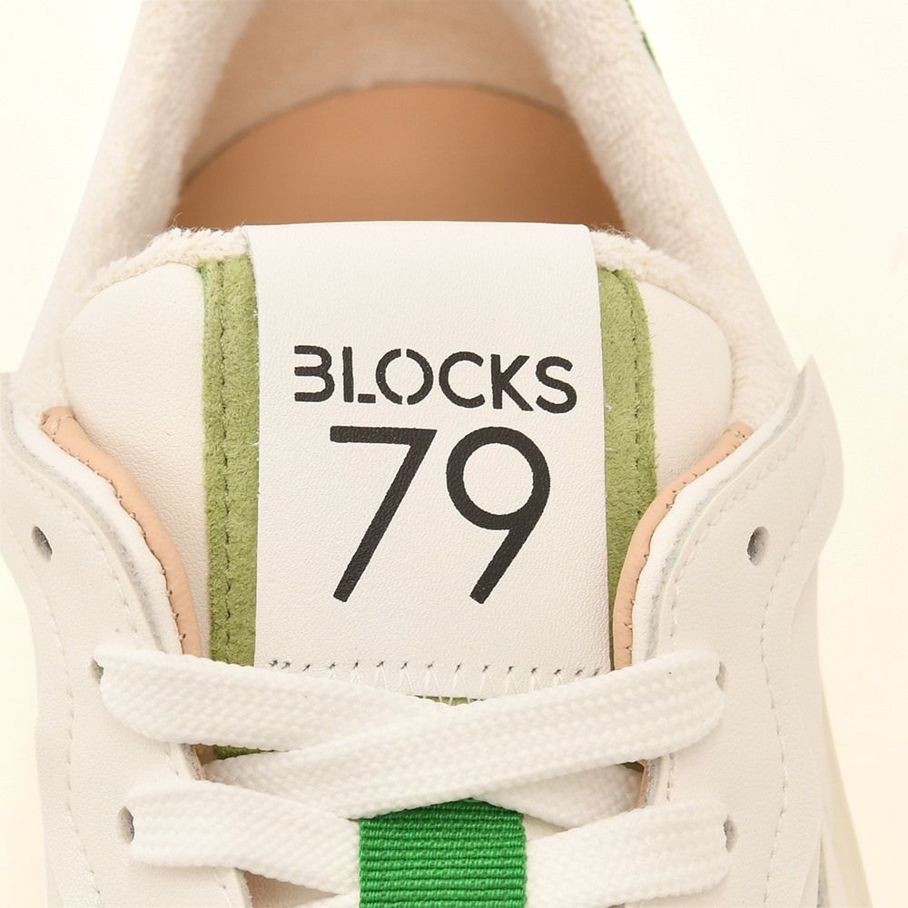 ブロックス79BLOCKS79スニーカーメンズレースアップシューズAMIKモデルグログランテープブランドアイコンホワイト×グリーンスムースレザーゴムソールサスティナブル国内正規品でらでら公式ブランド