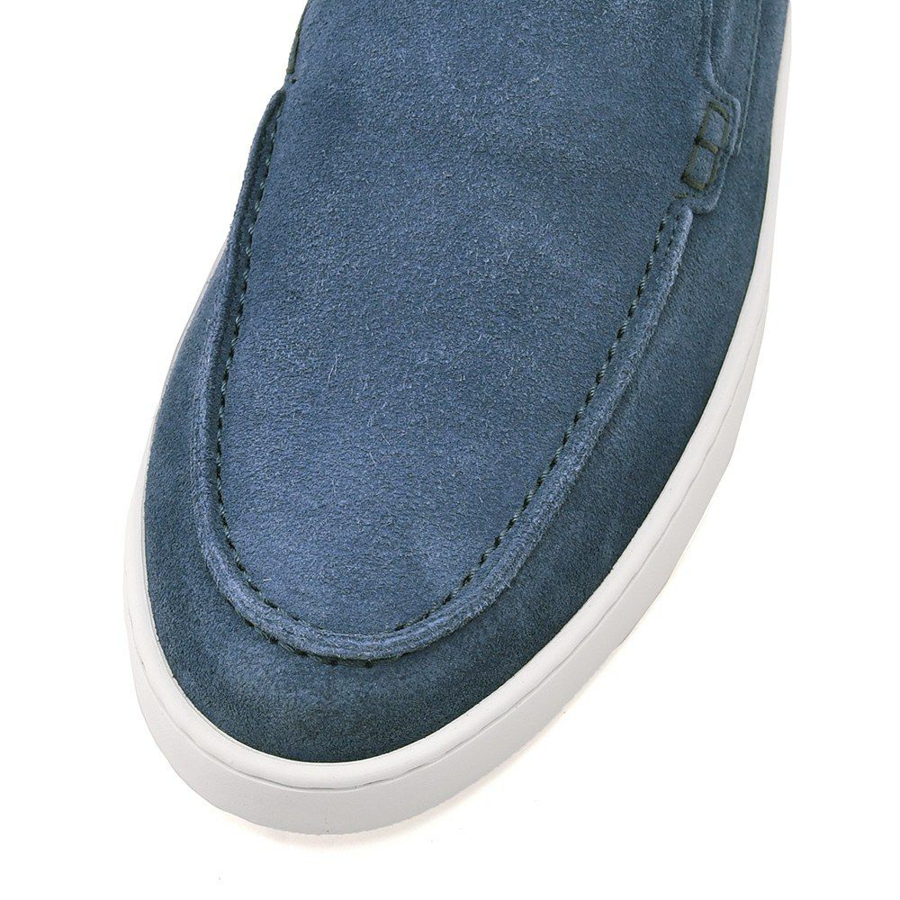 ペリーコサニーPELLICOSUNNYスリッポンメンズスエードレザーシューズブルー青BARTEXモカシンデザインM0052.5cmソール国内正規品でらでら公式ブランド