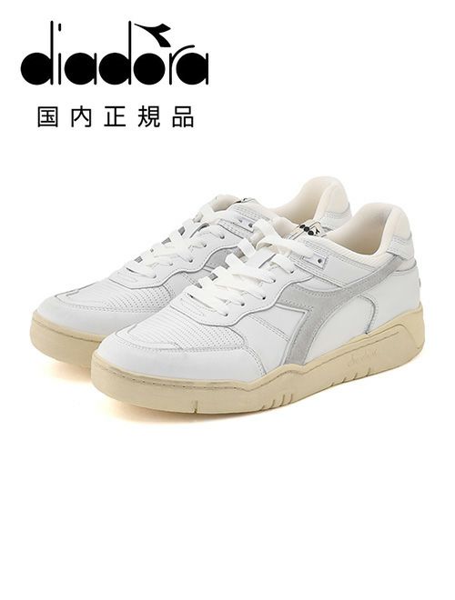 【preSALE!20%off】ディアドラヘリテージDiadoraHeritageレザースニーカーメンズローカットシューズB.560USEDホワイト×グレーパンチング国内正規品でらでら公式ブランド
