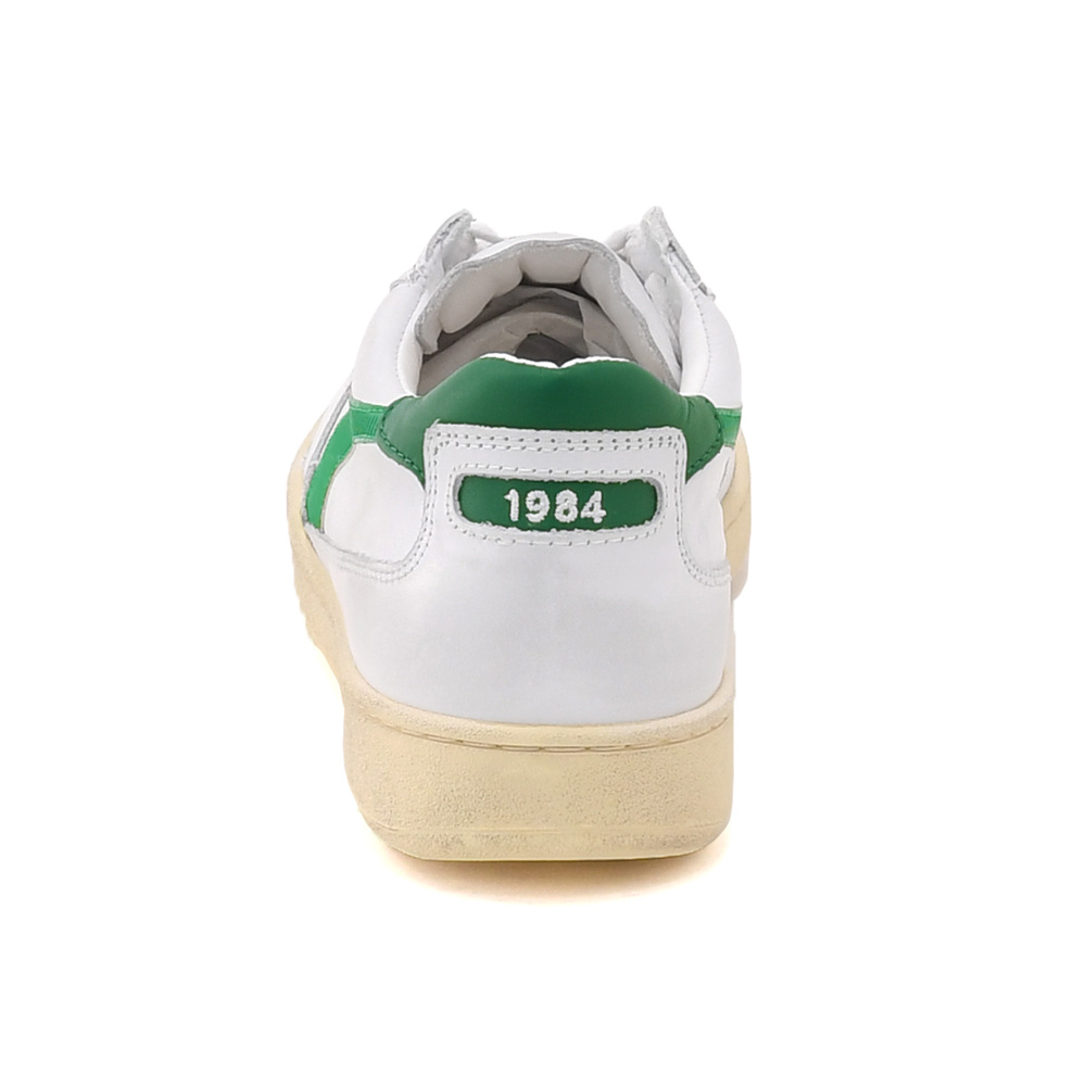 【preSALE!30%off】ディアドラヘリテージDiadoraHeritageレザースニーカーメンズローカットシューズMIBASKETROWUSEDマイバスケットホワイト×グリーンユーズド加工国内正規品でらでら公式ブランド