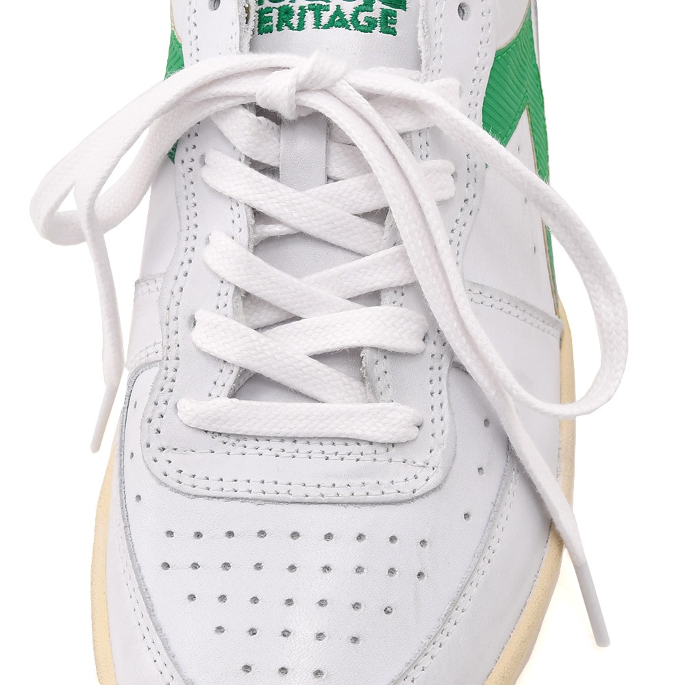 【preSALE!30%off】ディアドラヘリテージDiadoraHeritageレザースニーカーメンズローカットシューズMIBASKETROWUSEDマイバスケットホワイト×グリーンユーズド加工国内正規品でらでら公式ブランド