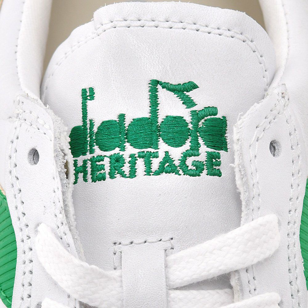 【preSALE!30%off】ディアドラヘリテージDiadoraHeritageレザースニーカーメンズローカットシューズMIBASKETROWUSEDマイバスケットホワイト×グリーンユーズド加工国内正規品でらでら公式ブランド