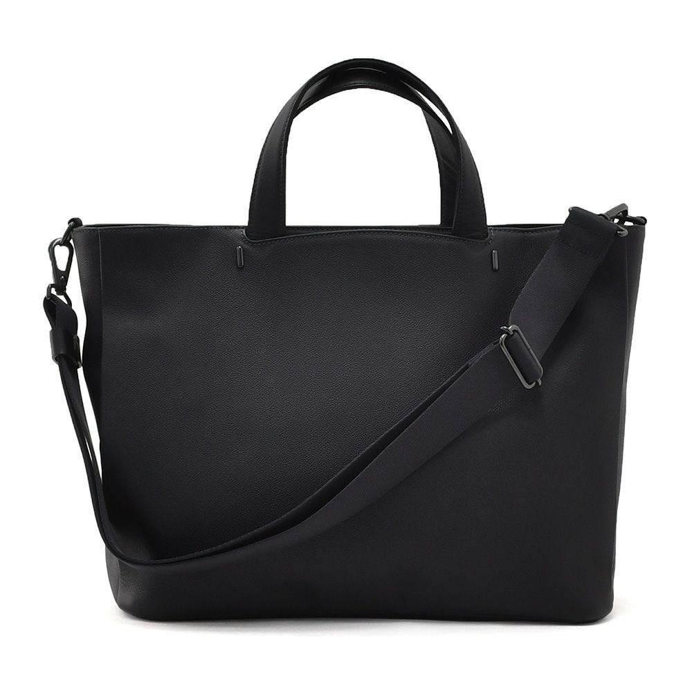 ファーロFAROトートバッグメンズUｒbanCollection防水カーフレザースクエア型ブラック黒パッチボタン開閉式ショルダーコード付きドレスカジュアル国内正規品でらでら公式ブランド