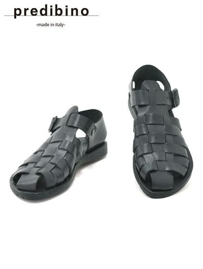 プレディビーノPREDIBINOグルカサンダルメンズバケッタレザー1902モデルダークグレー調節ストラップタイプフッドベットインソールイタリア製でらでら公式ブランド