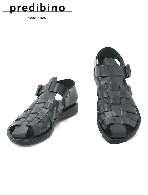 プレディビーノPREDIBINOグルカサンダルメンズバケッタレザー1902モデルダークグレー調節ストラップタイプフッドベットインソールイタリア製でらでら公式ブランド