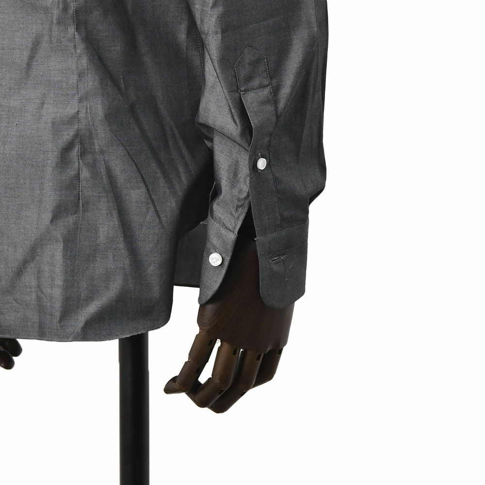 バルバBARBAドレスシャツメンズブロード生地I1U13セミワイドスプリットカラーチャコールグレーレギュラーフィットビジネスドレスイタリア製国内正規品でらでら公式ブランド