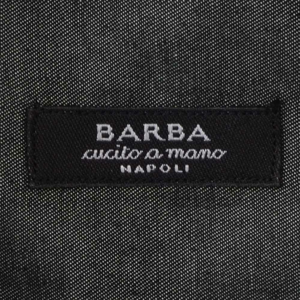 バルバBARBAドレスシャツメンズブロード生地I1U13セミワイドスプリットカラーチャコールグレーレギュラーフィットビジネスドレスイタリア製国内正規品でらでら公式ブランド
