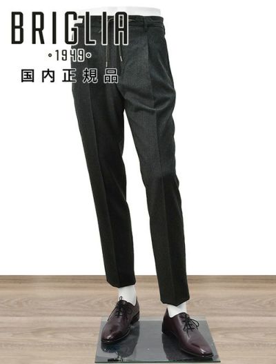 【preSALE!20%off】ブリリアBRIGLIA1949イージースラックスメンズREDAACTIVEレダアクティブテクノウール生地チャコールグレードローコード調節シャーリング仕様テーパードシルエット国内正規品でらでら公式ブランド