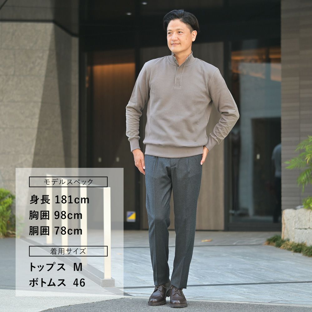 【preSALE!20%off】ブリリアBRIGLIA1949イージースラックスメンズREDAACTIVEレダアクティブテクノウール生地チャコールグレードローコード調節シャーリング仕様テーパードシルエット国内正規品でらでら公式ブランド