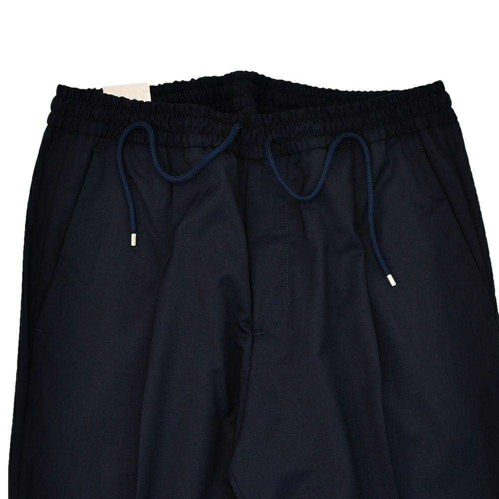 【preSALE!20%off】ブリリアBRIGLIA1949イージースラックスメンズWIMBLEDONSテーパードシルエットゴムウエスト&ドローコードネイビーウールポリ国内正規品でらでら公式ブランド