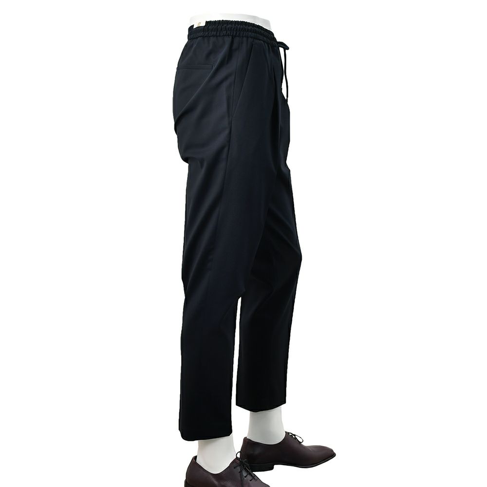 【preSALE!20%off】ブリリアBRIGLIA1949イージースラックスメンズWIMBLEDONSテーパードシルエットゴムウエスト&ドローコードネイビーウールポリ国内正規品でらでら公式ブランド