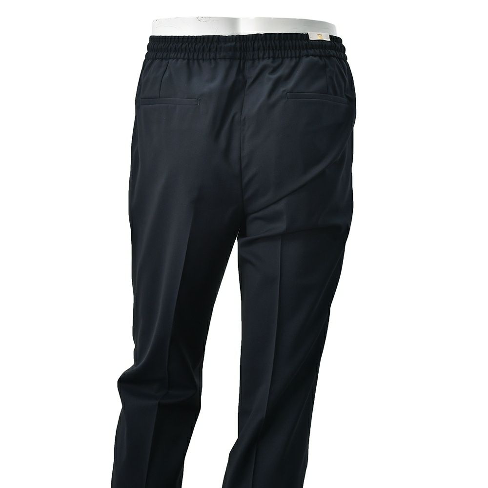 【preSALE!20%off】ブリリアBRIGLIA1949イージースラックスメンズWIMBLEDONSテーパードシルエットゴムウエスト&ドローコードネイビーウールポリ国内正規品でらでら公式ブランド