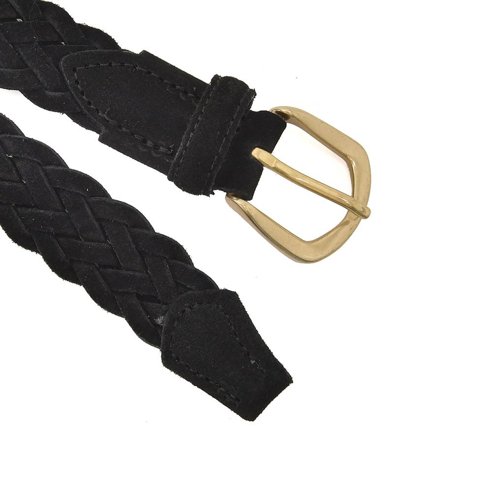 アルベルトルティALBERTOLUTIレザーメッシュベルトメンズカーフスエード裏面コーティングブラック黒25mm幅ブランド刻印真鍮バックル国内正規品でらでら公式ブランド